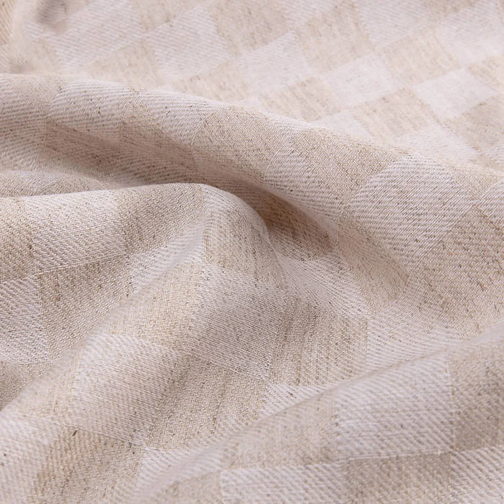 Тканый текстиль, окрашенная пряжа в клетку, 55 лен, 45 вискоза, жаккардовые ткани для одежды