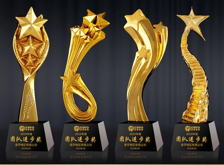 product factory new design crown crystal resin trophy with black crystal base-39