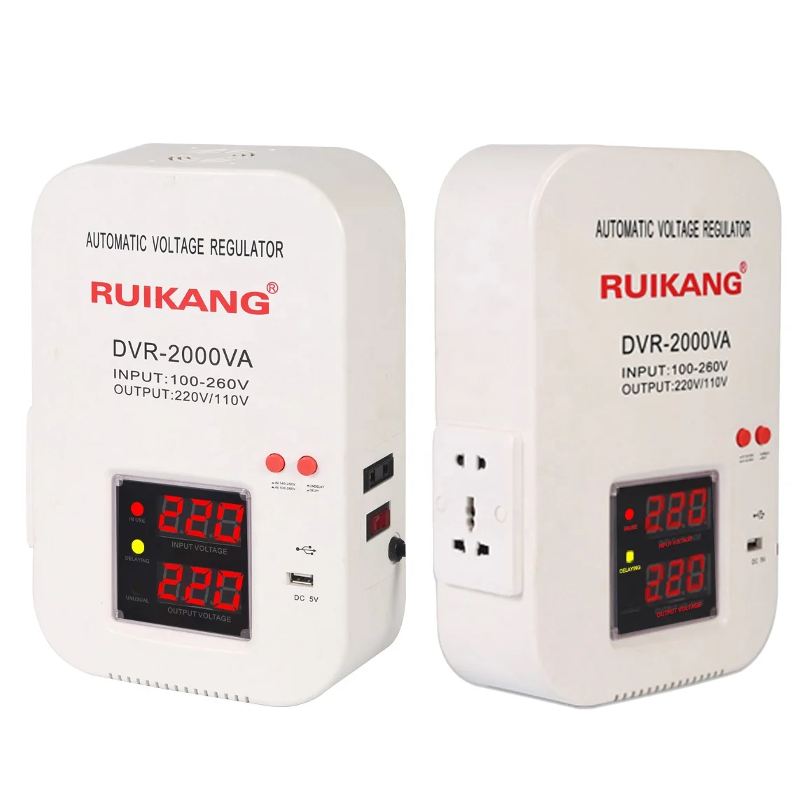 Single-Phase 50Hz Digital Automatic Voltage Regulator for Whole House Wall Hanging PC Material AC DC 220V for Home SVC SBW