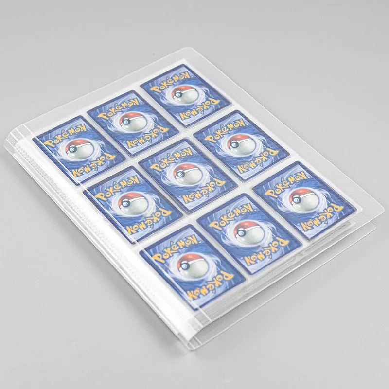 Transparent PP Cover with Clear 9 Pocket Trading Card Binder for Game Card Holder Album Book Collectors
