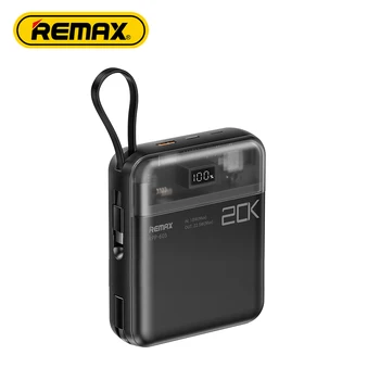 Remax Power Bank With 2 Fast Charging Cables Pd 20W+Qc 22.5W Rohs Power Bank 20000Mah Rpp-603