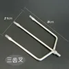 Tenedor de tres puntas con punta plana, grande
