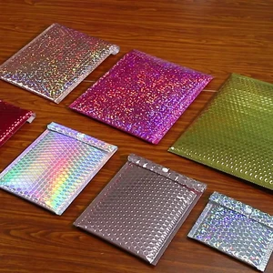 Wholesale Customized Printed Pink Poly Bubble Mailers Document Shipping Bag Courier Bag With Bubble