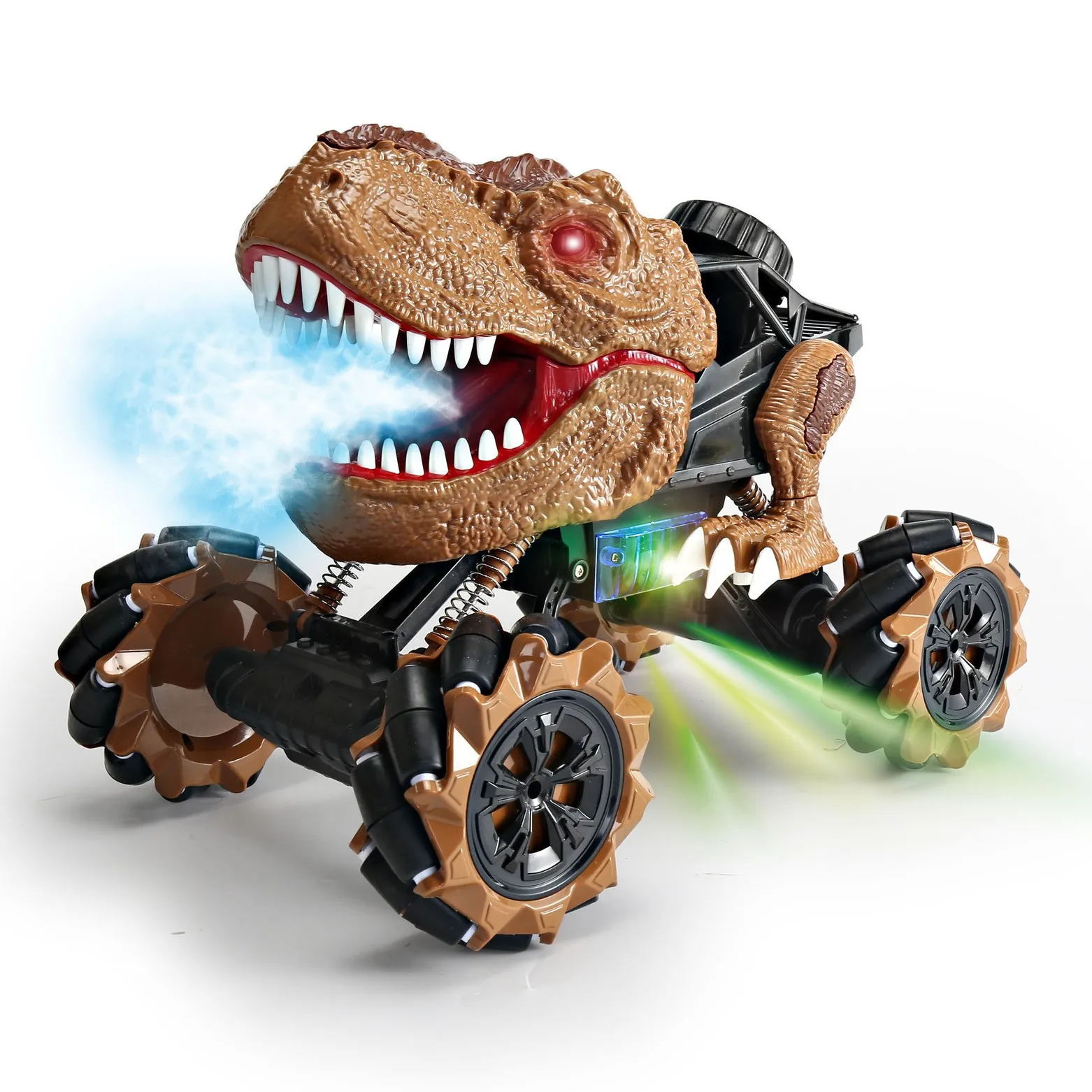 Ulikey Auto Dinosauro Telecomandata, Auto Telecomandata con Luci e Musica, Effetto Crepa dell'uovo di Dinosauro, Diocattolo Dinosauro Ragazze e Ragazzi Dai 2 3 4 5 Anni Regalo Compleanno (Blu