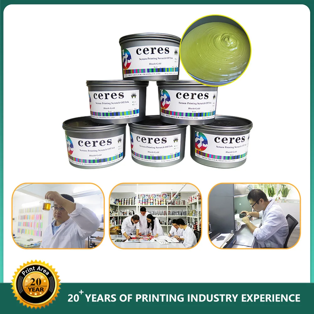 Hot Sale UV Screen Printing Scratch Off Ink with Coated Paper Gold Silver Color