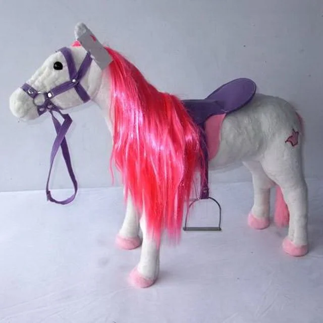 Plush Standing Brown Horse Ride on Stuffed Toy