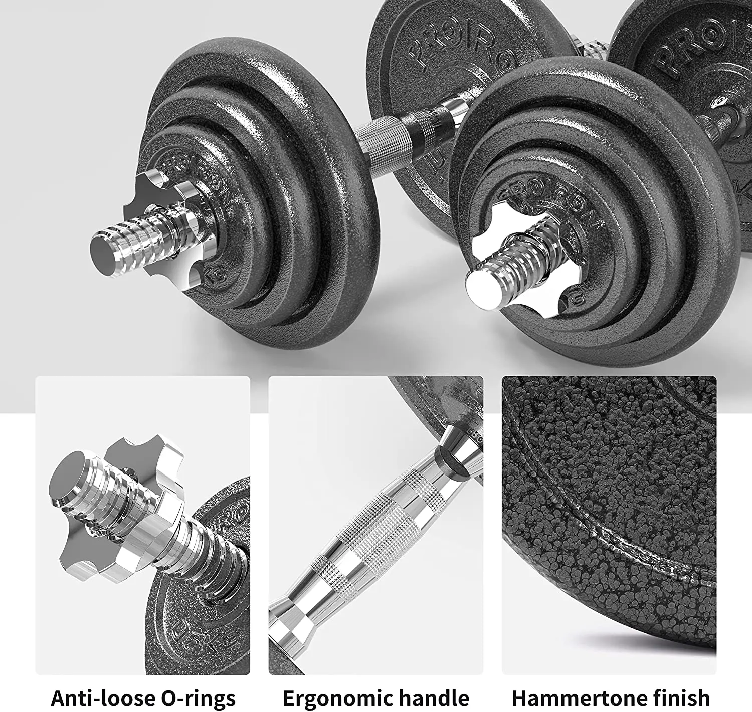 20kg and 30kg Cast Iron Dumbbells Adjustable Fitness Gear