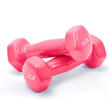 Colorful Hex Vinyl Coated Dumbbells Set