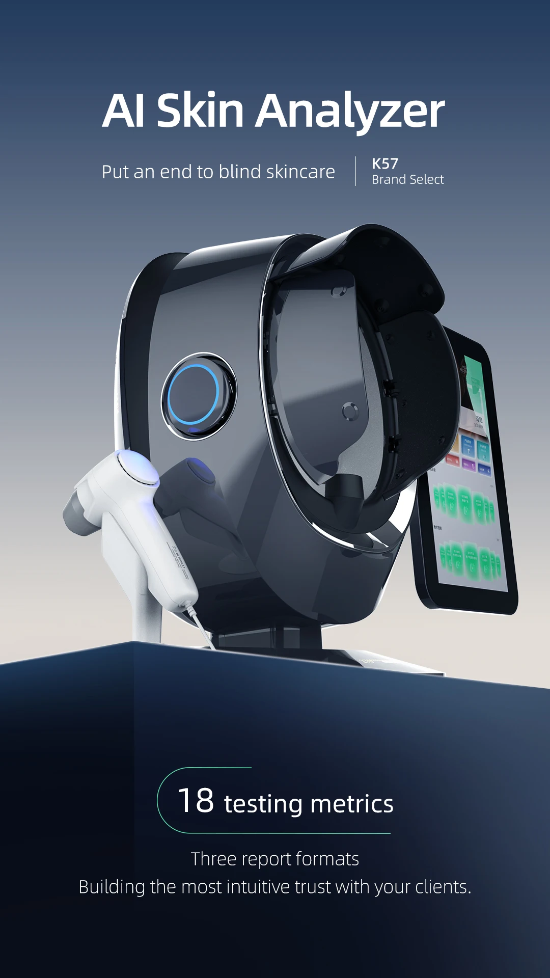 2026 Newest 3D Ai Intelligent Digital K57 Skin Analyzer Face Head