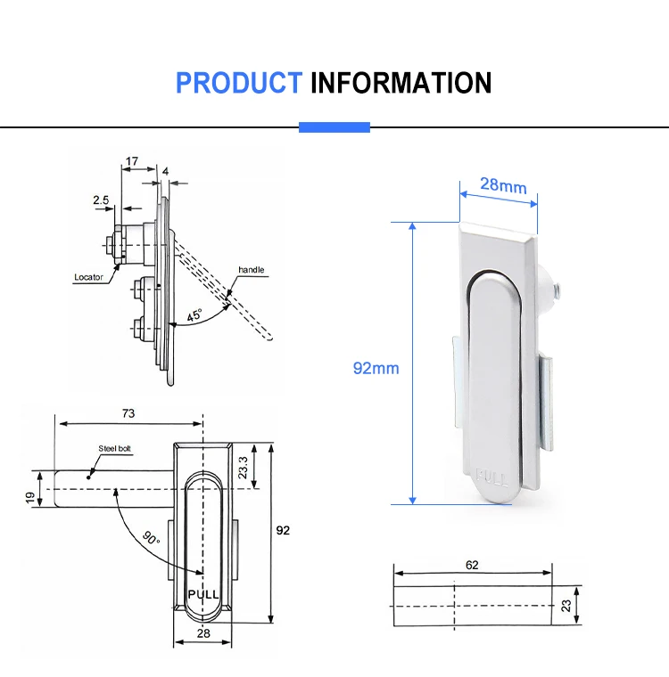 Zhirong Ms717 Zinc/aluminium Alloy Industrial Lock Latch Plane