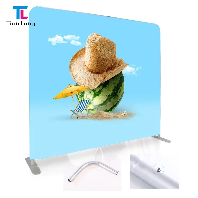 Tian Lang מותג מסגרת אלומיניום לעסקים 10 '* 8' / 8 * 8 ' / 20' * 8' צייד תערוכות מדפסת לוגו בד קיר עיטור אירוע