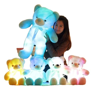 Factory Direct Sale Christmas Gifts Led Teddy Bear 50cm Plush Toy 30cm 75cm LED Light Up Teddy Bear Children's Gifts