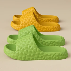 Women's Trendy Open-Toe Indoor Summer for Slippers Soft EVA Anti-Slip Waterproof for Home Use or Hotel Couples' Style