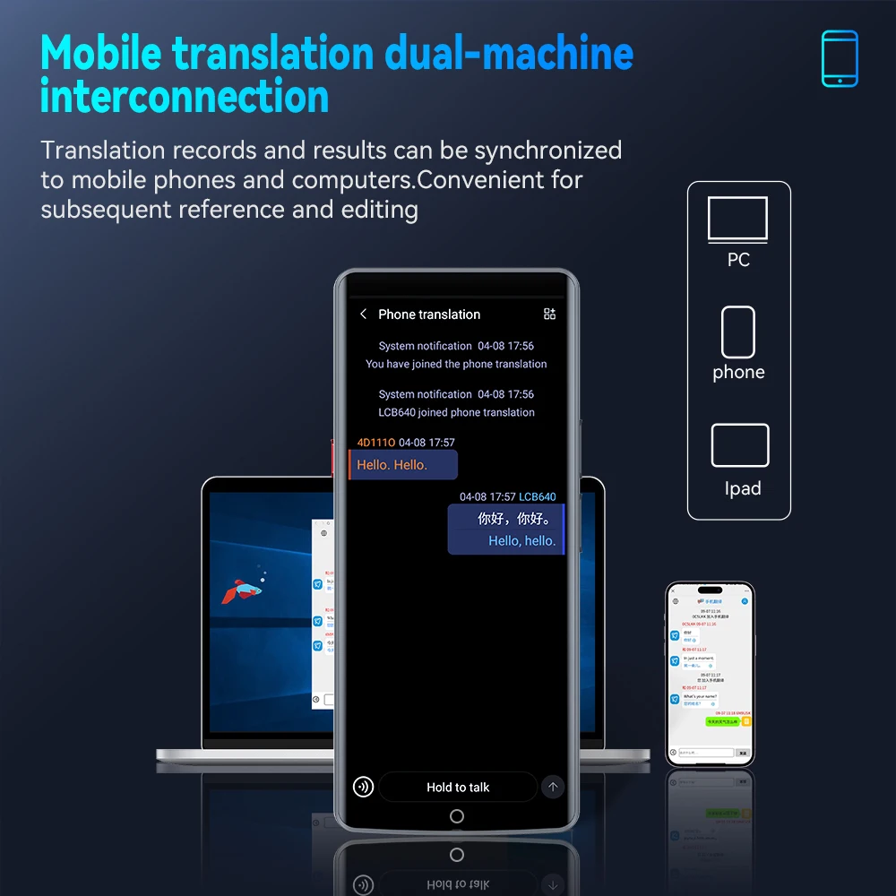 VORMOR A50 Smart Translator Device 4G AI Voice Real Time Language Translator Device Japanese Korean Translator