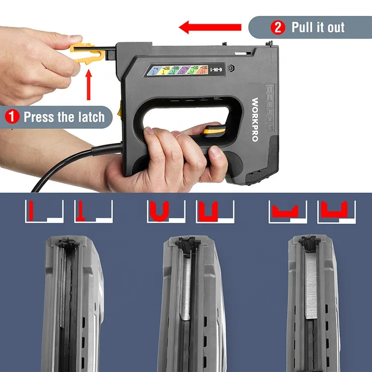 Pistolet Agrafeur électrique Sans Fil - 2 En 1 Agrafes Et Clous Pour Bricolage, Rembourrage Et Déco