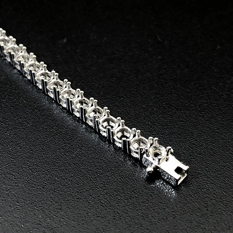 Factory Custom 3mm Tennis Chain Mounting Settings S925 Silver 9k 10k 14k 18k Gold Moissanite Labl Diamond Tennis Chain Bracelet