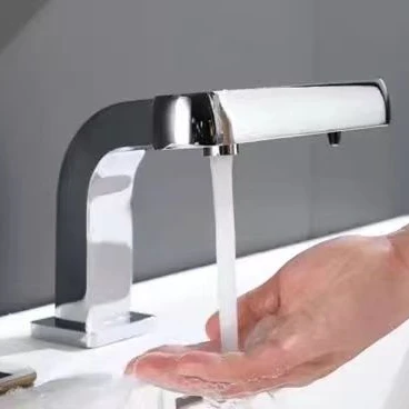 Meiyani Brass Chrome Motion Automatic Tap Smart Sink infrared Faucet Touch Sensor Water Mixer With Soap Dispenser