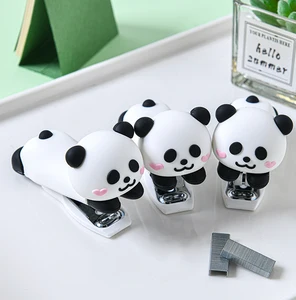 Cute Panda # 10 Manual Metal Stapler Set 25 Standard Stationery with Staples, Suitable for 25 Sheets of Paper