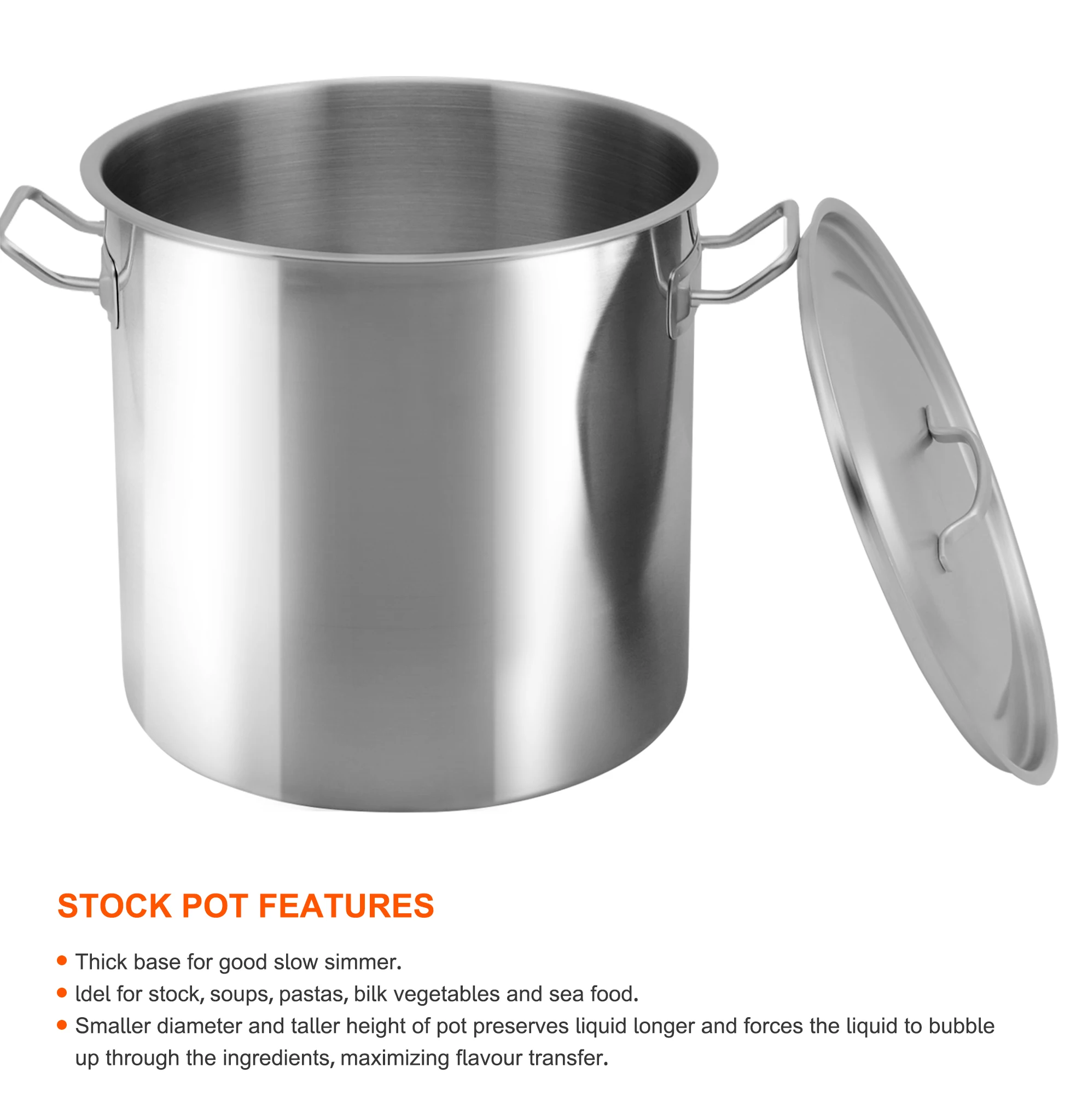Stainless Steel Stock Pot 26/28/30/32/36/40cm Big Stockpot Commercial ...