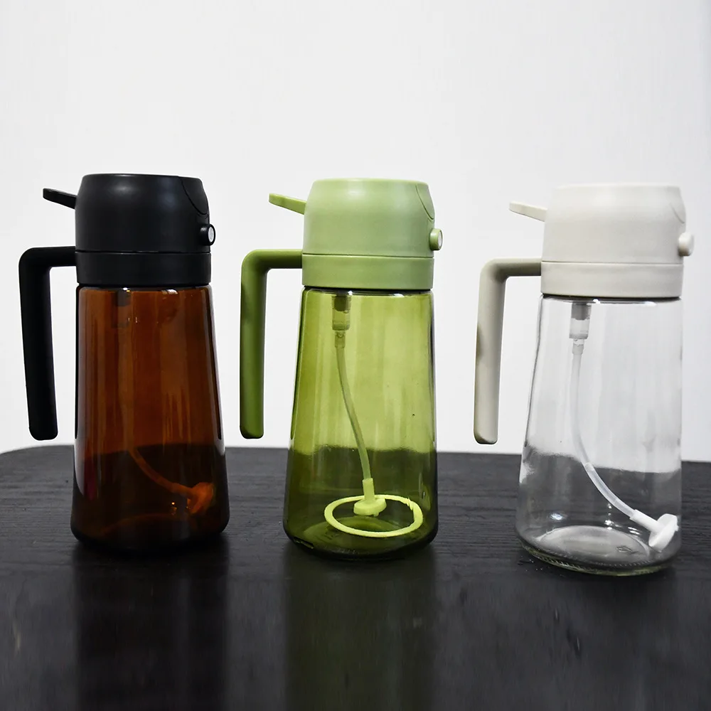 Kitchen Cooking 2 in 1 Oil Sprayer Dispenser Glass Bottle Large Capacity Olive Oil Sprayer Bottle