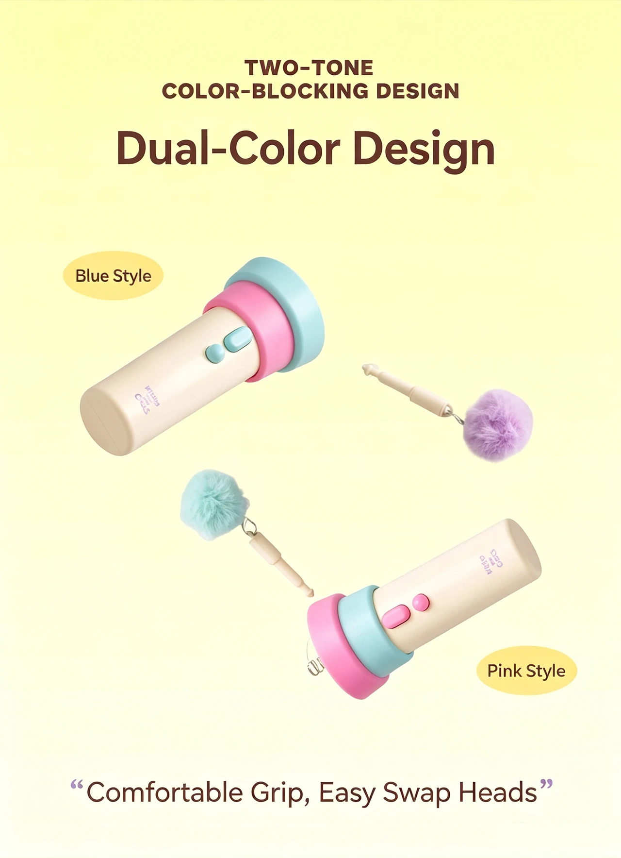 product electric automatic cat fishing toy retractable pom pom launcher hands free teaser wand boredom relief interactive kitten-1