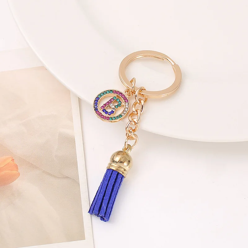 26 Alphabet English Word Tassel Keyring Charm Phone Bag Car Tassels Key ...