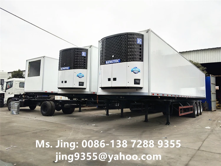 High Quality 60 Tons Tri-Axle Refrigerator Freezer Box Trailer