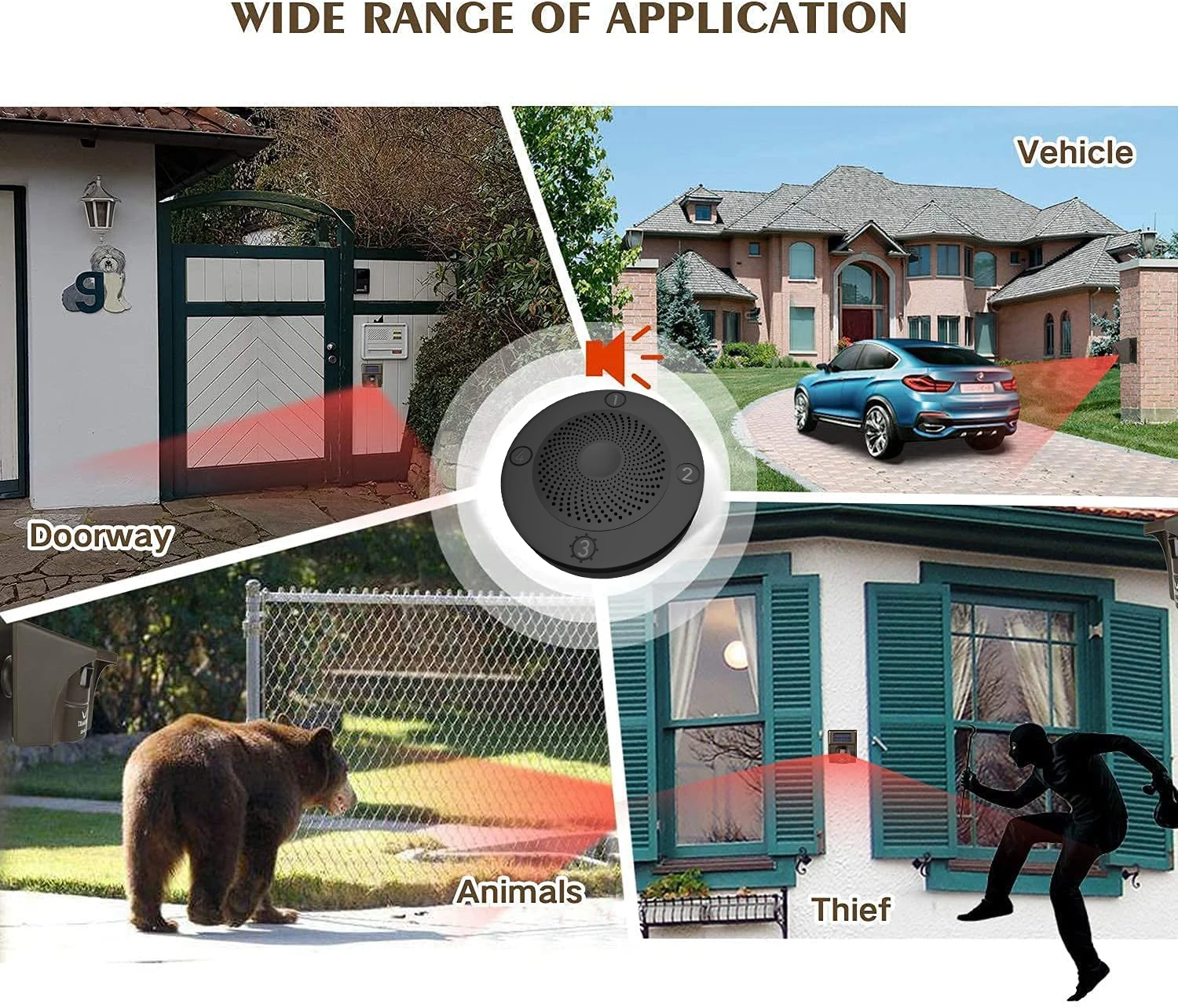 Rechargeable Battery Security Beams Alarm System Home Driveway Alarm System Wireless Motion Detector Alarm