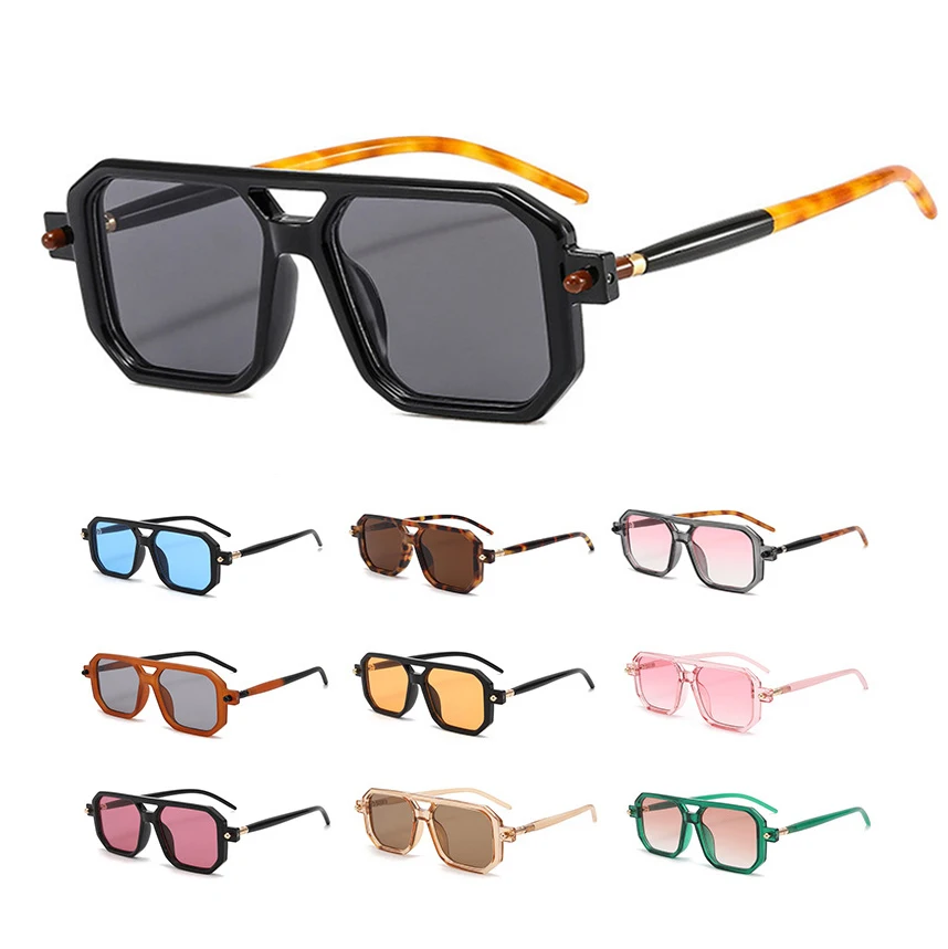 Vintage Square 70s Flat UV400 Sunglasses for Men & Women  display picture 3