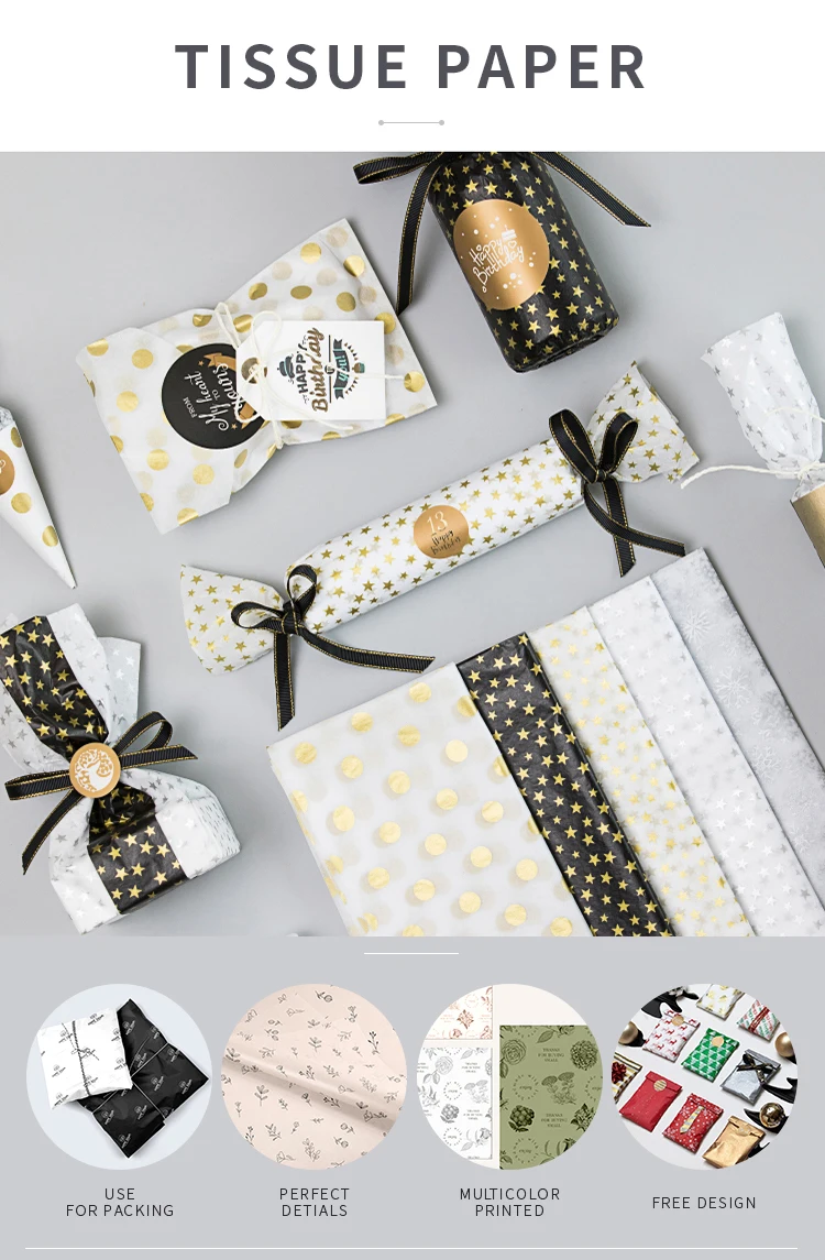 Digital Tissue Paper Sheets Recyclable Boho Decorative Wrapping Paper