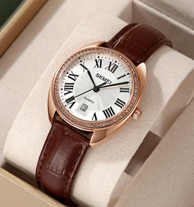 SKMEI Women's 2183 Loq MOQ Quartz Watch Gradient Color Chronograph Casual Colorful Charm Leather Strap 3BAR Waterproof Watch