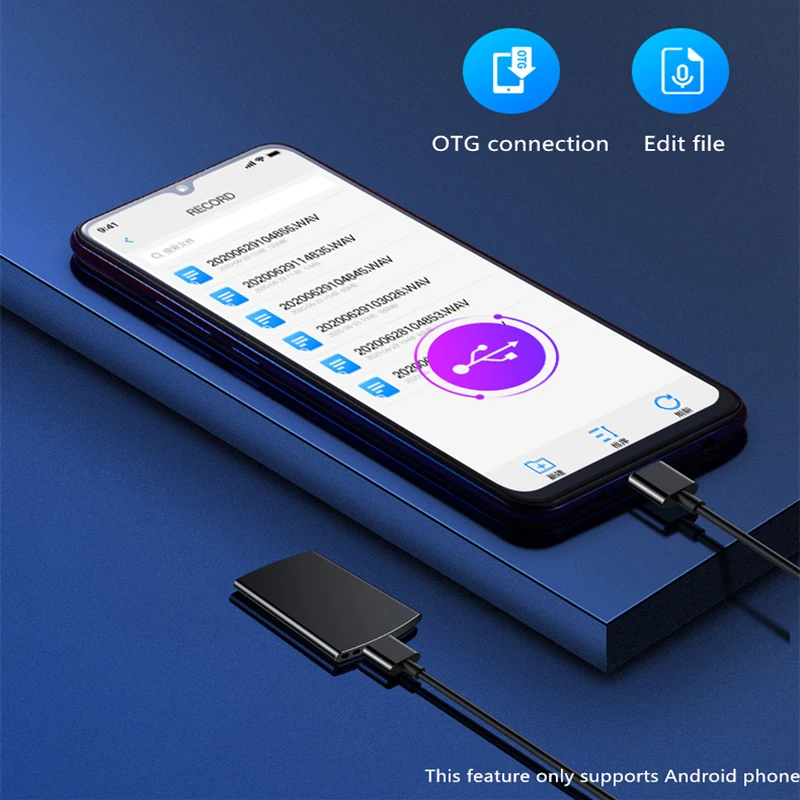 B3 Mini Professional Dictaphone Ultra Thin HD Child Safety Encryption Digital Voice Recorder Music Player Meeting Class Lecture