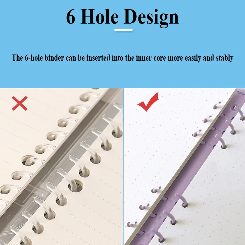 A5 A6 Notebook Budget Binders Plastic Clear Pvc Folder Planner 6 Rings