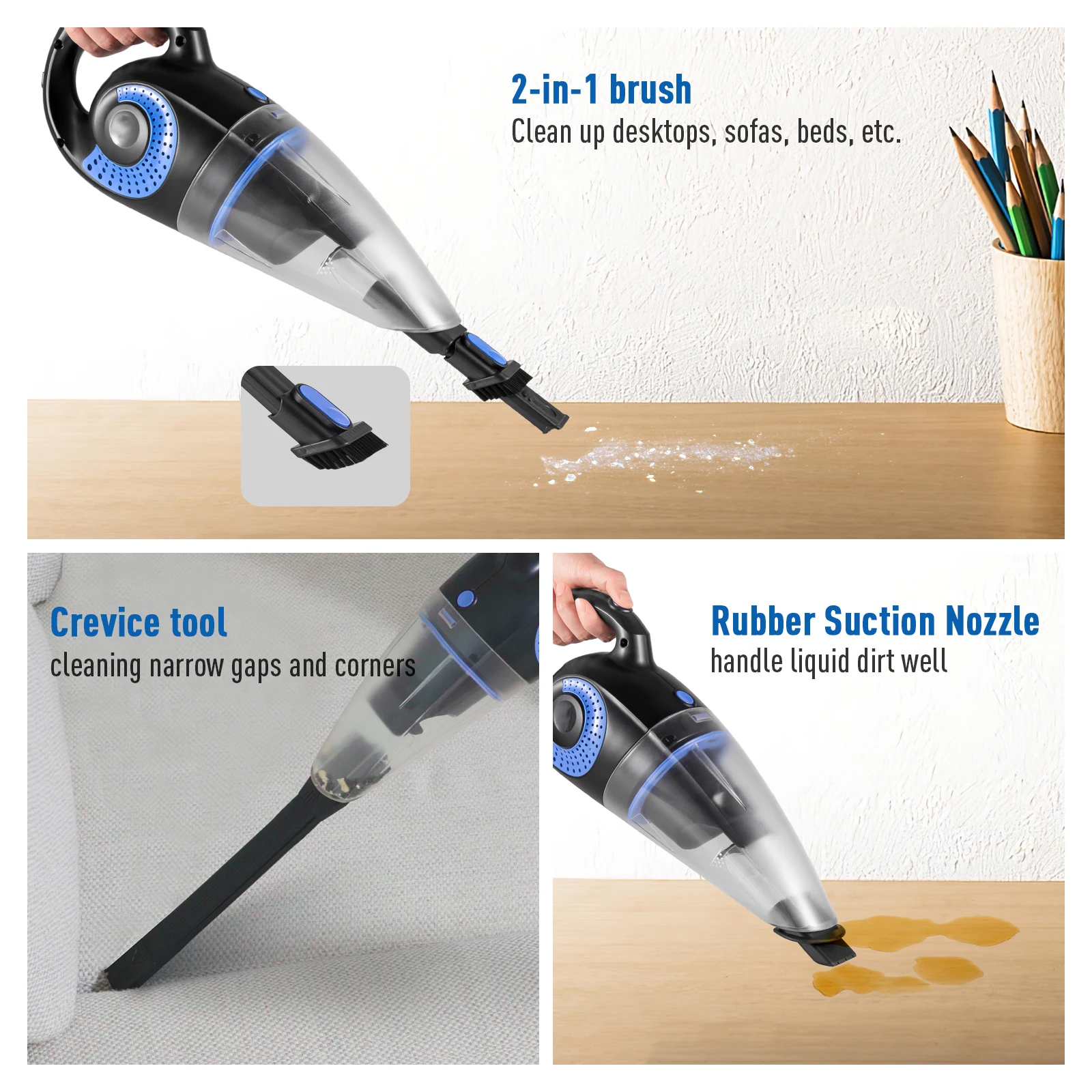 MOOSOO M4 Wet and Dry Handheld Vacuum Cleaner Cordless Wireless Vacuum Cleaner Handheld Household Mini We Car Vacuum Cleaner Po