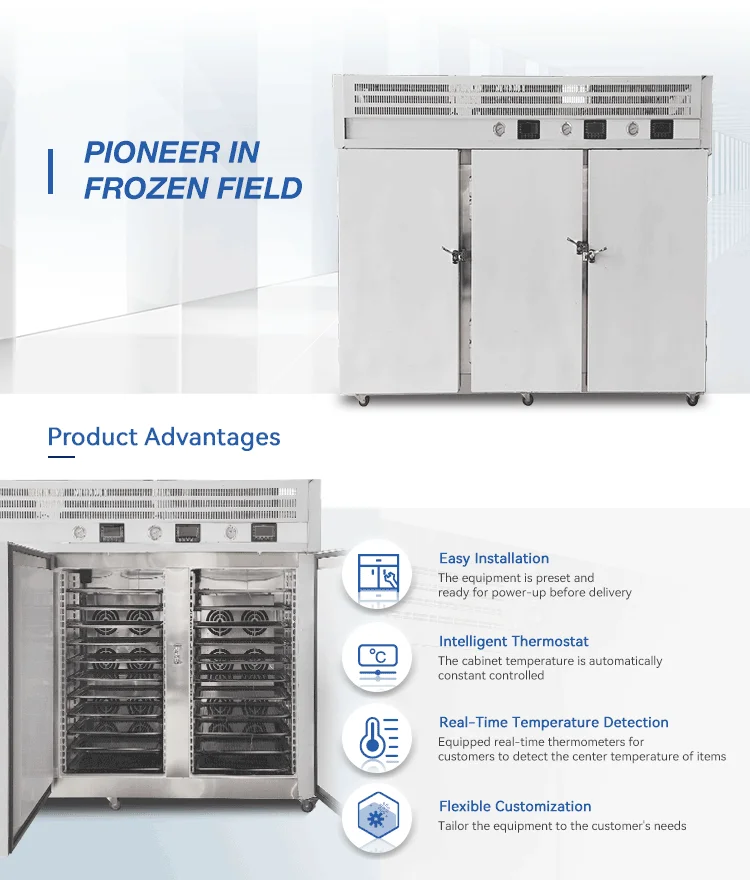 Fast Freezing Iqf Blast Chiller Shock Freezer Machine Individual