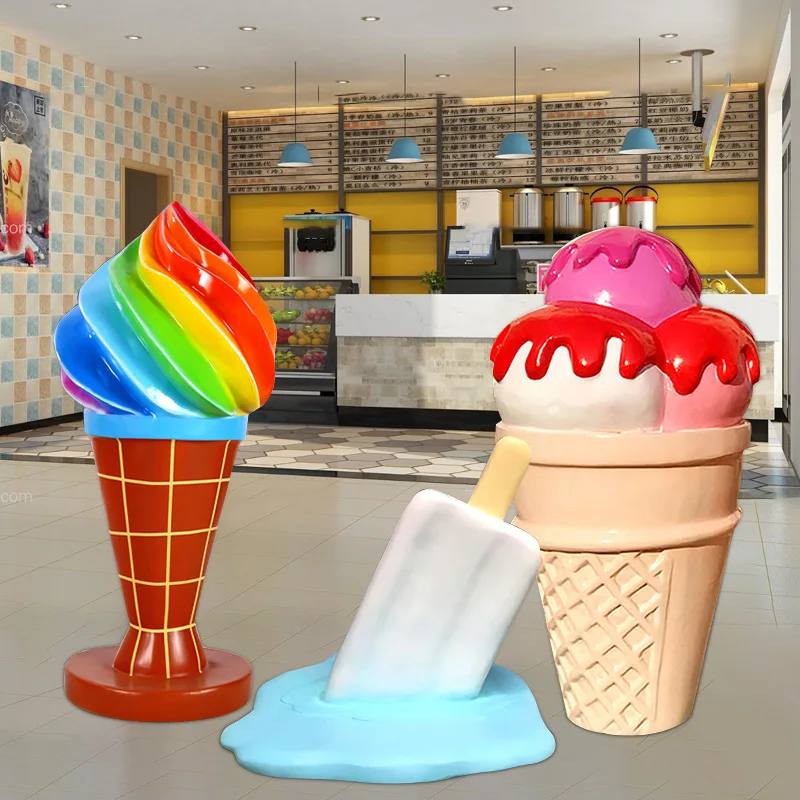 グラスファイバー等身大樹脂アイスクリームロリーアイスクリーム