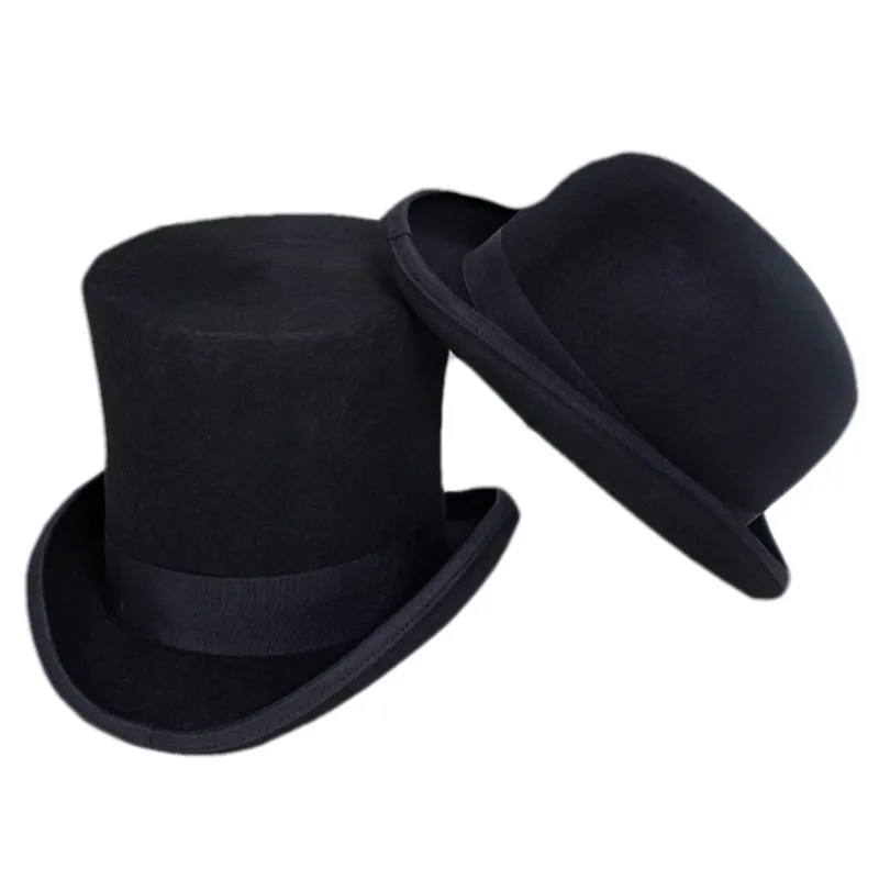 Elegant Classic 100% Wool Felt Top Hats for Men - Victorian Style Formal Dress Hats for Business, Outdoor, and Parties Elegant Classic 100% Wool Felt Top Hats for Men - Victorian Style Formal Dress Hats for Business, Outdoor, and Parties