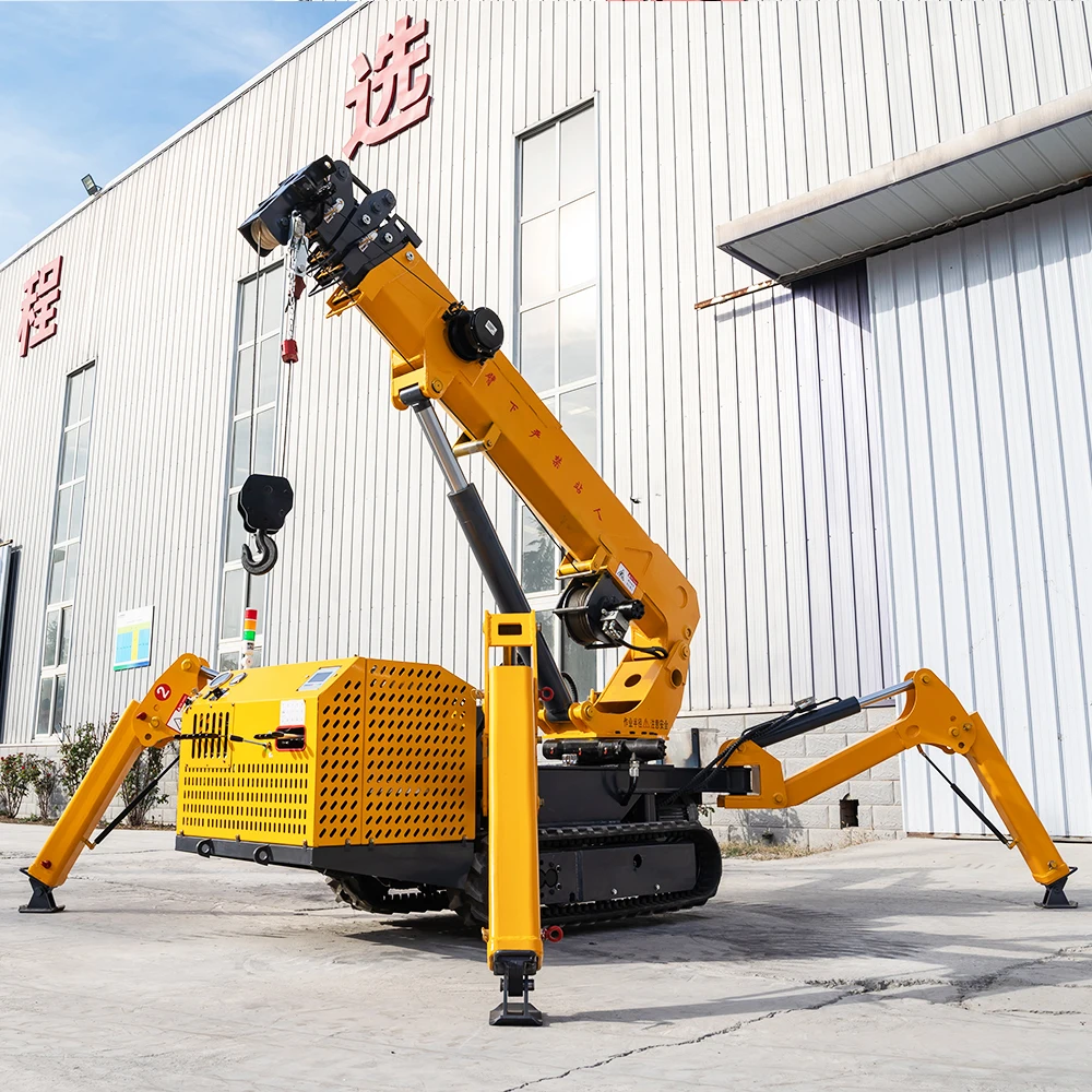 China 3-Ton Diesel/Electric Hydraulic Mobile Mini Spider Crane Price