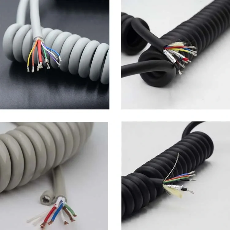 Flexible Coiled Cable Defibrillator Cable with Medical TPU Jacket