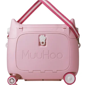custom logo Children Travel Luggage case  Functional Bed Box Fun Safe Kids Suitcase with Lock PP Material