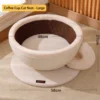 Panier pour chat en forme de tasse à café - Grand modèle blanc