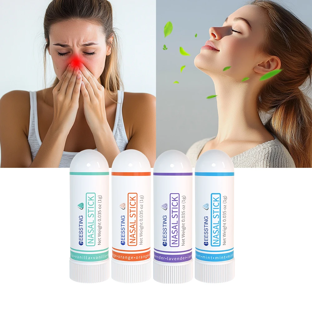 Private Label Daily Refreshing Boost Energy Set 4 Packs/1 PC Focus Energy Nose Nasal Inhaler Stick