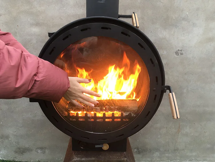 Modern Indoor Wood Burning Stove Heating Suspended Fireplace Stainless Steel