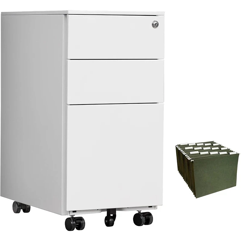 Office Furniture 3 Drawer Mobile Rolling File Large Space