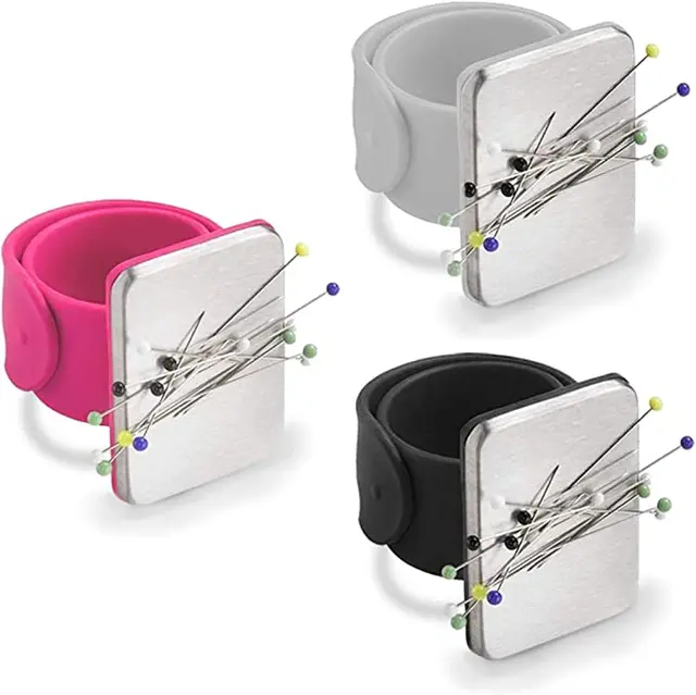 Magnetic Wrist Sewing Pincushion with Silicone Strap Salon Furniture Bracelet Hair Salon Jewelry Hair Clip Sewing Tool Holder