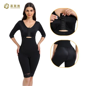 Women's Corset Open Crotch Long Sleeves After Op BBL Liposuction Compression Garment Shapewear Fajas Colombianas Post Surgery