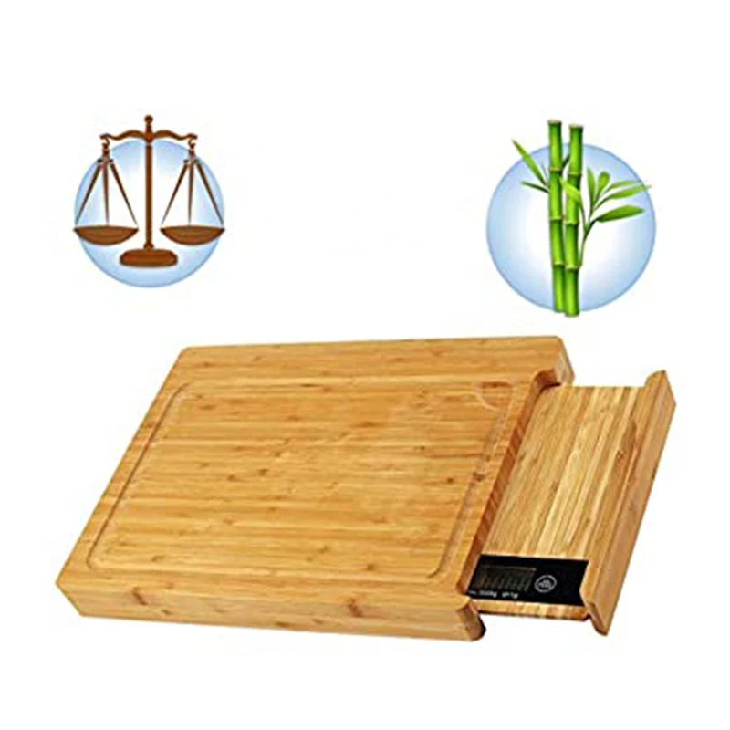 Digital Kitchen Scale Food Chopping Board Bamboo Cutting Board with Scale and Storage