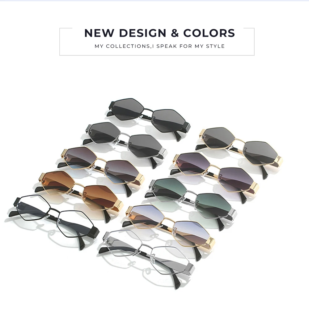 Sunglasses 2023 Stylish Hexagon Eyewear Trendy Clear Lenses Modern ...