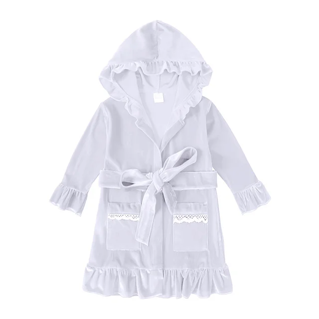 Hot Selling Child Boys Bathrobes Hooded Velvet Home Clothes Baby Sleepwear Girls Pajamas