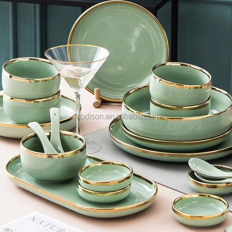 Light luxury tableware set ceramic household high-grade Phnom Penh bowl and plate combination